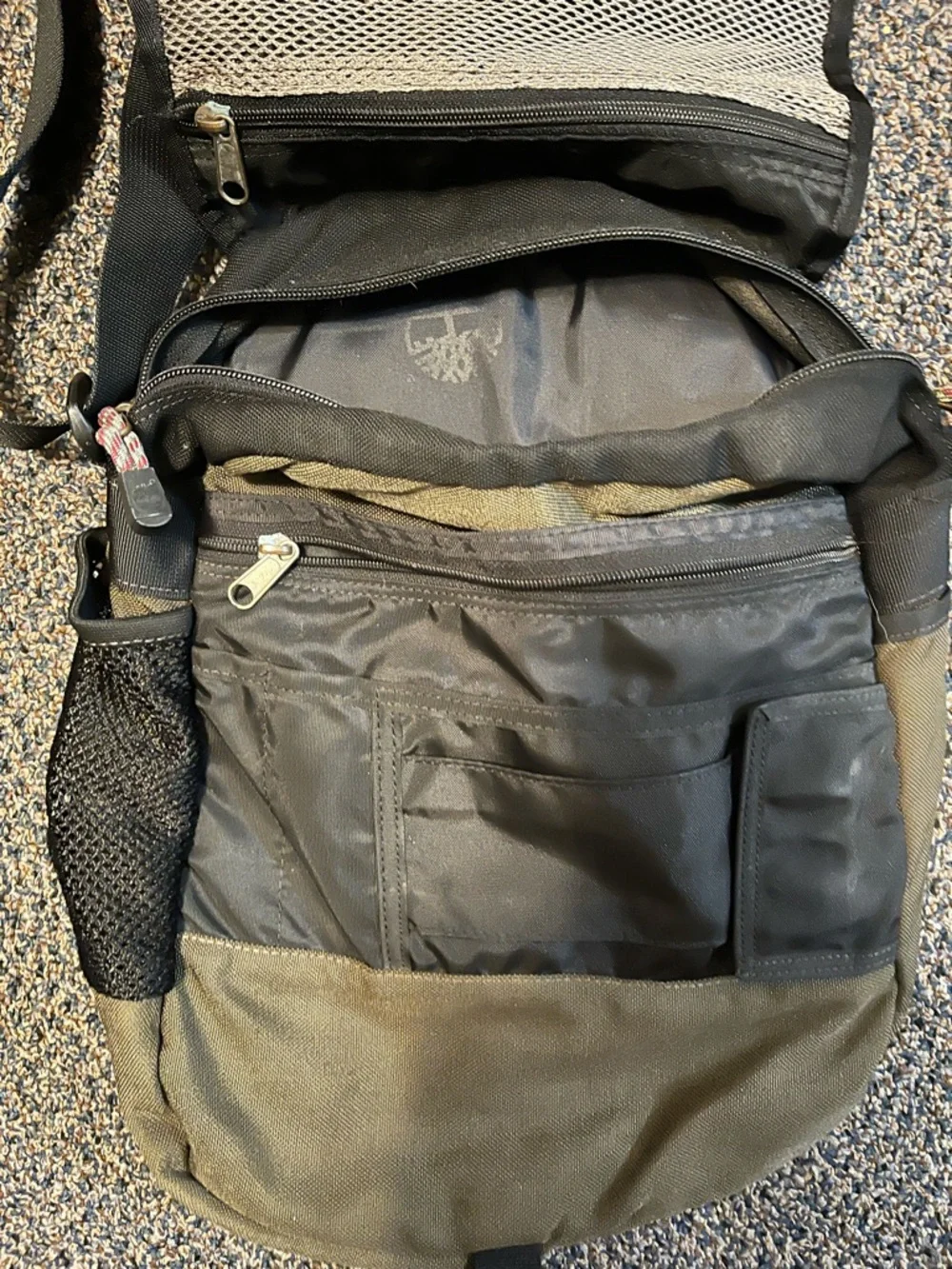 Timberland Olive Green and Black Crossbody Messenger Bag